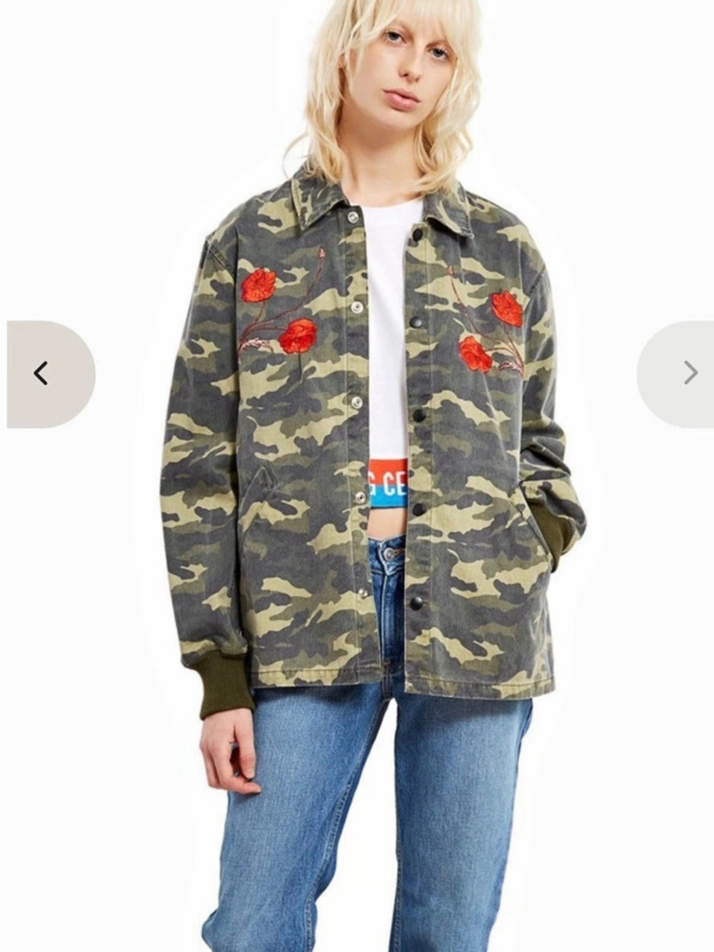 Opening Ceremony Women's Camo Embroidered Utility Jacket